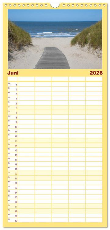 Produktbild: Familienplaner 2026 - Nordsee Insel Norderney mit 5 Spalten (Wandkalender, 21 x 45 cm) CALVENDO