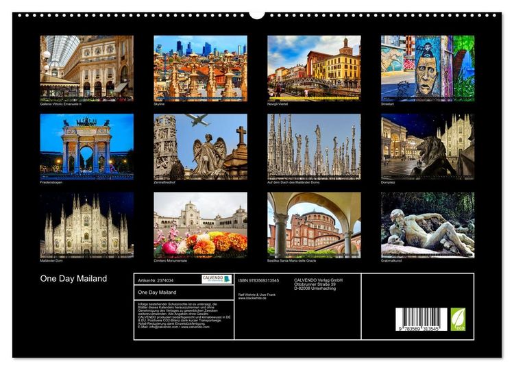 Produktbild: One Day Mailand (hochwertiger Premium Wandkalender 2027 DIN A2 quer), Kunstdruck in Hochglanz