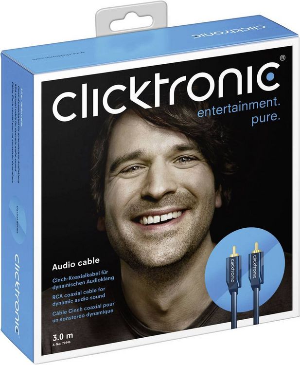 Produktbild: Clicktronic Cinch-Digital Digital-Audio Anschlusskabel [1x Cinch-Stecker - 1x Cinch-Stecker] 20 m Blau