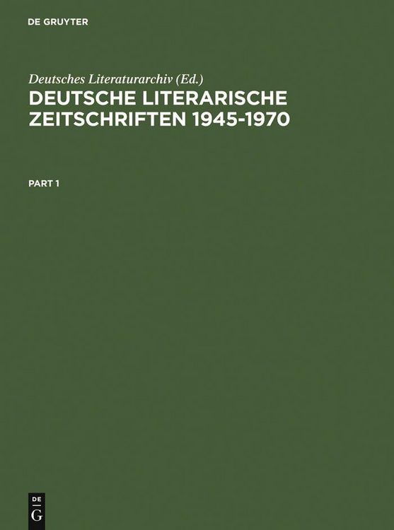 Produktbild: Deutsche literarische Zeitschriften 1945-1970