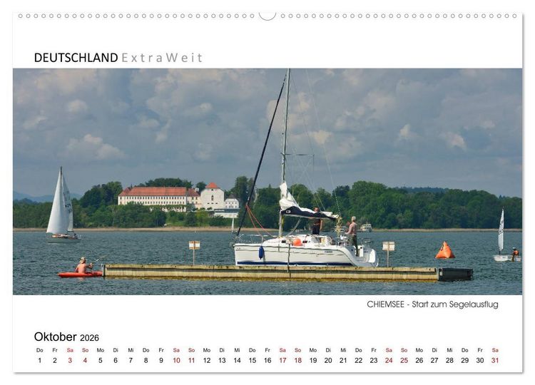 Produktbild: Wei&szlig;blaue Impressionen vom Chiemsee (Wandkalender 2026 DIN A2 quer), CALVENDO Monatskalender