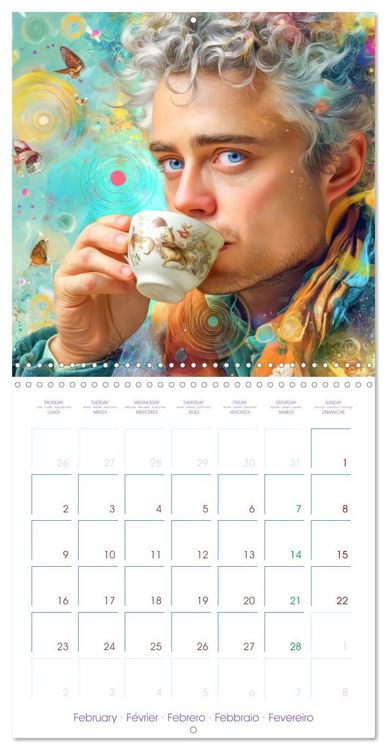 Produktbild: A cup of coffee - Is when happiness begins (Wall Calendar 2026 12 &times; 12 Inch) CALVENDO 12 Month Wall Calendar