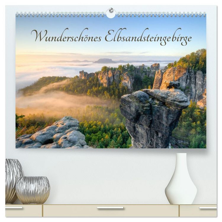 Produktbild: Wundersch&ouml;nes Elbsandsteingebirge (hochwertiger Premium Wandkalender 2026 DIN A2 quer), Kunstdruck in Hochglanz
