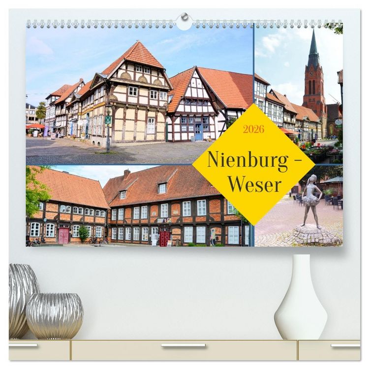 Produktbild: Nienburg - Weser (hochwertiger Premium Wandkalender 2026 DIN A2 quer), Kunstdruck in Hochglanz
