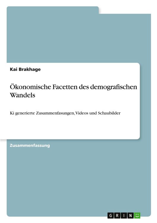 Produktbild: &Ouml;konomische Facetten des demografischen Wandels