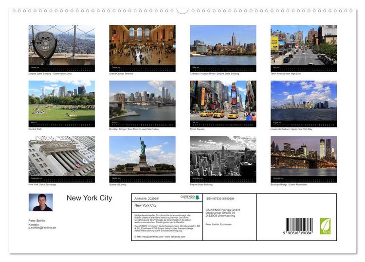 Produktbild: New York City (hochwertiger Premium Wandkalender 2026 DIN A2 quer), Kunstdruck in Hochglanz