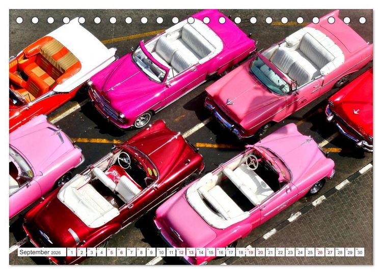 Produktbild: Vogel-Perspektive - Oldtimer in Havanna (Tischkalender 2026 DIN A5 quer), CALVENDO Monatskalender