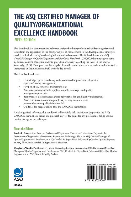 Produktbild: The ASQ Certified Manager of Quality/Organizational Excellence Handbook