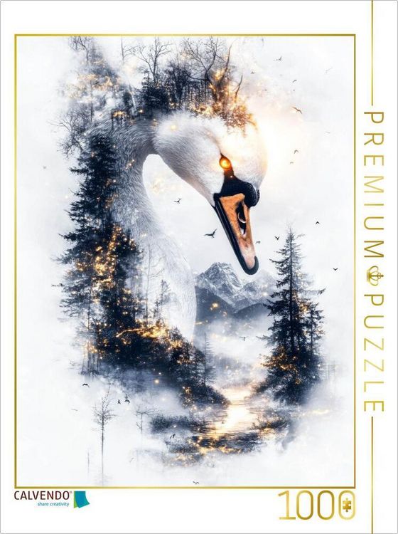 Produktbild: CALVENDO Puzzle Majest&auml;tischer Schwan | 1000 Teile Lege-Gr&ouml;&szlig;e 64x48cm Foto-Puzzle f&uuml;r gl&uuml;ckliche Stunden