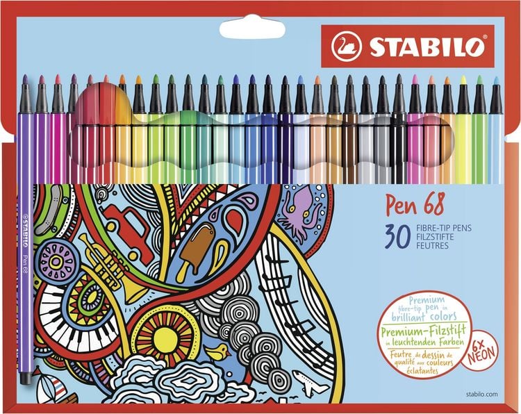 Produktbild: STABILO Premium-Filzstift - Pen 68 - 30er Pack - mit 30 verschiedenen Farben
