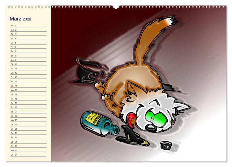 Produktbild: Alles f&uuml;r die Katz! Lustiger Katzen-Planer (hochwertiger Premium Wandkalender 2026 DIN A2 quer), Kunstdruck in Hochglanz