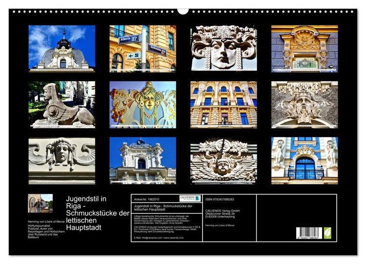 Produktbild: Jugendstil in Riga - Schmuckst&uuml;cke der lettischen Hauptstadt (Wandkalender 2026 DIN A2 quer), CALVENDO Monatskalender