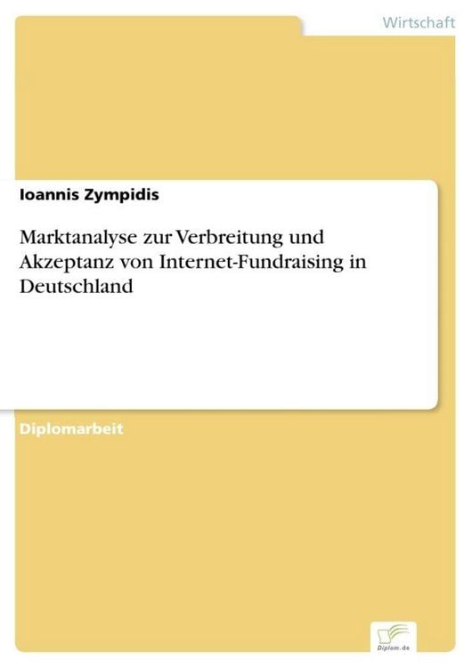 Produktbild: Marktanalyse zur Verbreitung und Akzeptanz von Internet-Fundraising in Deutschland