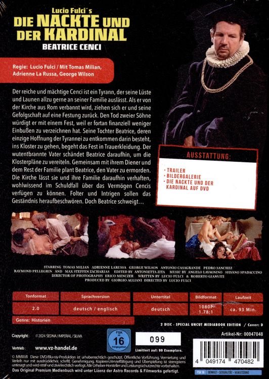 Produktbild: Die Nackte und der Kardinal - Mediabook - Limitiert auf 111 St&uuml;ck - Cover D (Blu-ray + DVD)