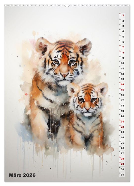 Produktbild: Niedliche Tierfamilien (Wandkalender 2026 DIN A2 hoch), CALVENDO Monatskalender
