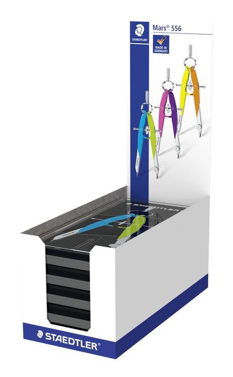 Produktbild: STAEDTLER Mars comfort 556, Pr&auml;zisions-Geometriezirkel, Zirkel, neon blau/gr&uuml;n 556 00-N1
