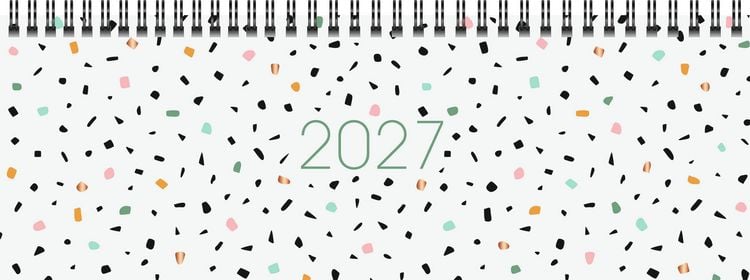 Produktbild: rido/id&eacute; 7036521017 Querterminbuch Mod. Sequenz 2027 "Confetti" 297&times;105 mm, Karton