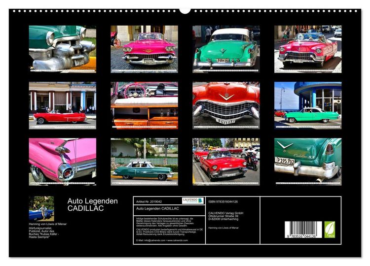 Produktbild: Auto Legenden CADILLAC (hochwertiger Premium Wandkalender 2026 DIN A2 quer), Kunstdruck in Hochglanz
