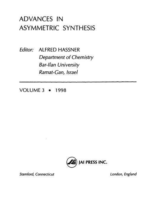 Produktbild: Advances in Asymmetric Synthesis