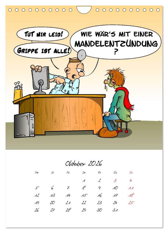 Produktbild: Trumix Cartoons - Gesundheit (Wandkalender 2026 DIN A4 hoch), CALVENDO Monatskalender
