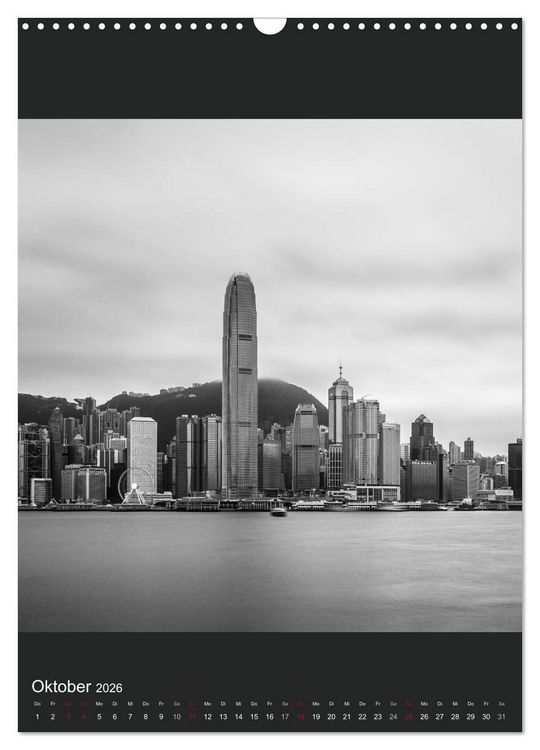 Produktbild: Hongkong schwarzwei&szlig; (Wandkalender 2026 DIN A3 hoch), CALVENDO Monatskalender