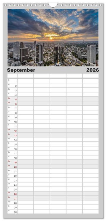 Produktbild: Familienplaner 2026 - Frankfurt am Main mit 5 Spalten (Wandkalender, 21 x 45 cm) CALVENDO