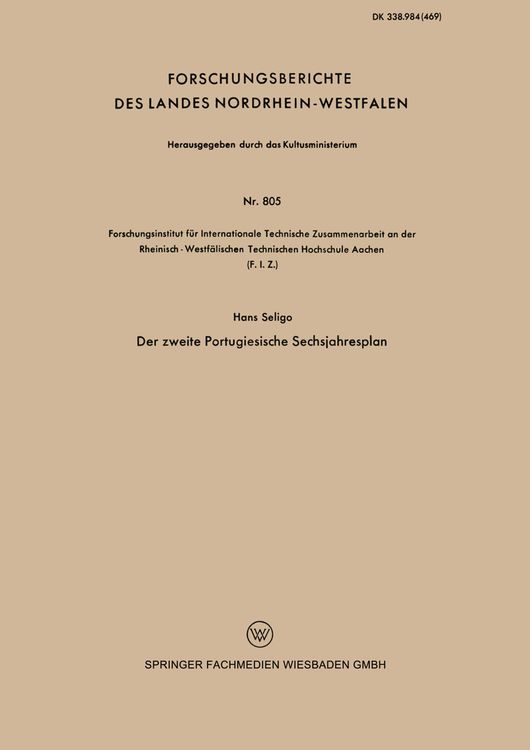 Produktbild: Der zweite Portugiesische Sechsjahresplan