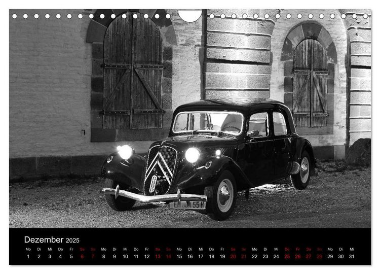 Produktbild: Citro&euml;n 11 CV Traction Avant in schwarzweiss (Wandkalender 2025 DIN A4 quer), CALVENDO Monatskalender