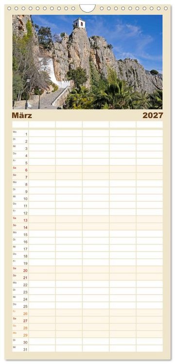 Produktbild: Familienplaner 2027 - Costa Blanca - Spaniens wei&szlig;e K&uuml;ste mit 5 Spalten (Wandkalender, 21 x 45 cm) CALVENDO