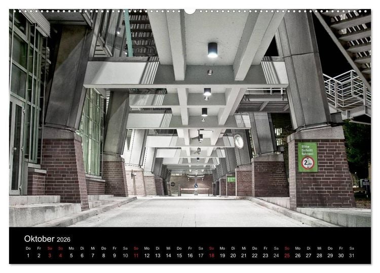 Produktbild: hamburg - night views (Wandkalender 2026 DIN A2 quer), CALVENDO Monatskalender