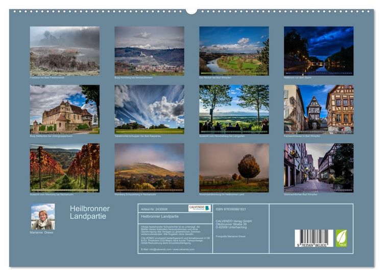 Produktbild: Heilbronner Landpartie (hochwertiger Premium Wandkalender 2027 DIN A2 quer), Kunstdruck in Hochglanz