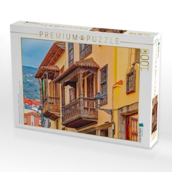Produktbild: CALVENDO Puzzle Mit Balkonen geschm&uuml;ckte H&auml;user, La Orotava, Teneriffa | 1000 Teile Lege-Gr&ouml;&szlig;e 64x48cm Foto-Puzzle f&uuml;r gl&uuml;ckliche Stunden