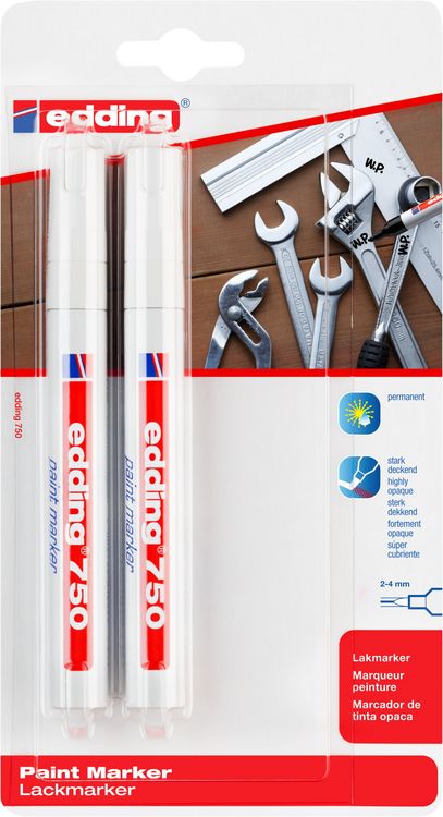 Produktbild: Edding Lackmarker 750 wei&szlig; 2er Set