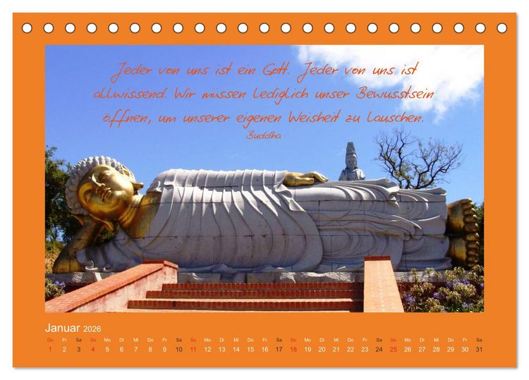 Produktbild: Buddha & Zitate (Tischkalender 2026 DIN A5 quer), CALVENDO Monatskalender