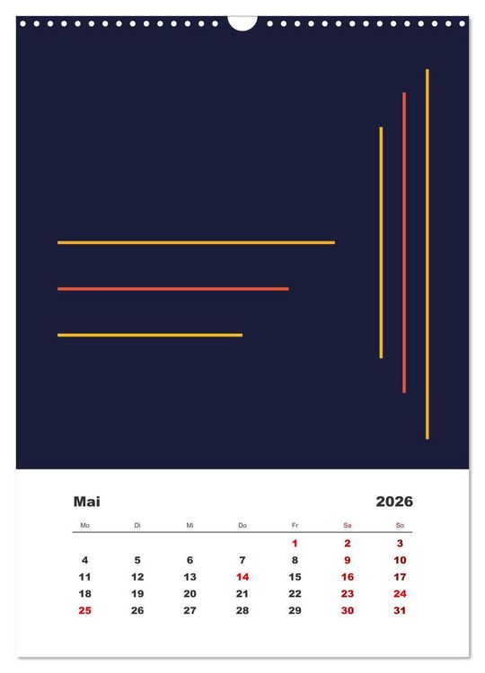 Produktbild: GeoArt - geometrische Formen (Wandkalender 2026 DIN A3 hoch), CALVENDO Monatskalender