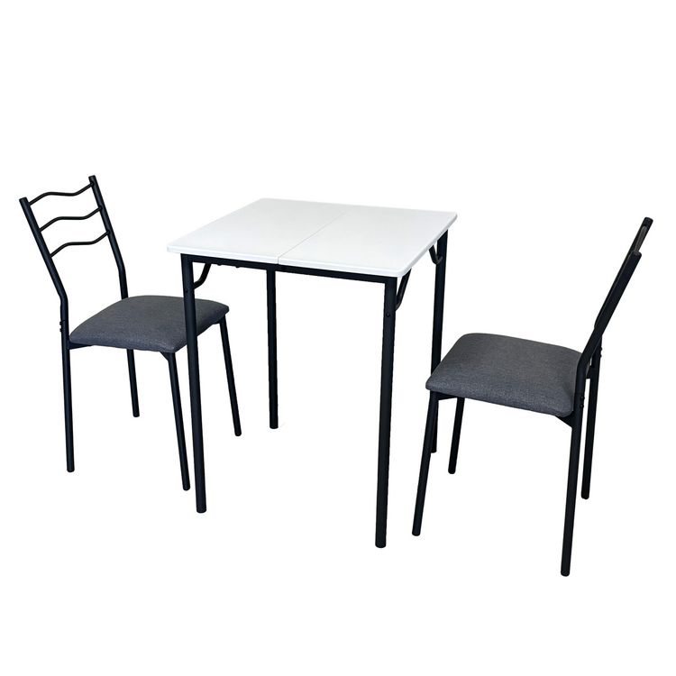 Produktbild: HTI-Living Essgruppe Thora 3-teilig Tischplatte Schwarz Essgruppe Thora 3-teilig Tischplatte Schwarz