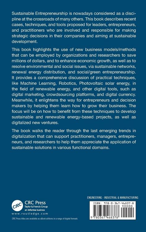 Produktbild: Sustainable Entrepreneurship, Renewable Energy-Based Projects, and Digitalization