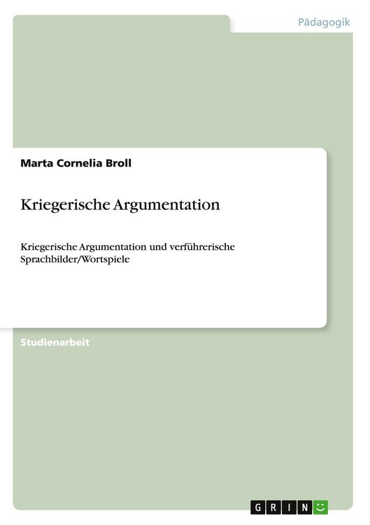 Produktbild: Kriegerische Argumentation