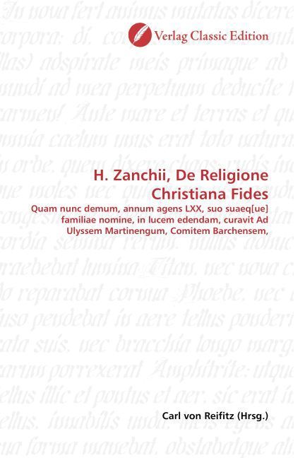 Produktbild: H. Zanchii, De Religione Christiana Fides