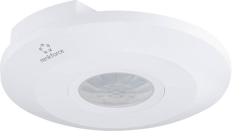 Produktbild: Renkforce 1488533 Decke PIR-Bewegungsmelder 360&deg; Relais Wei&szlig; IP20