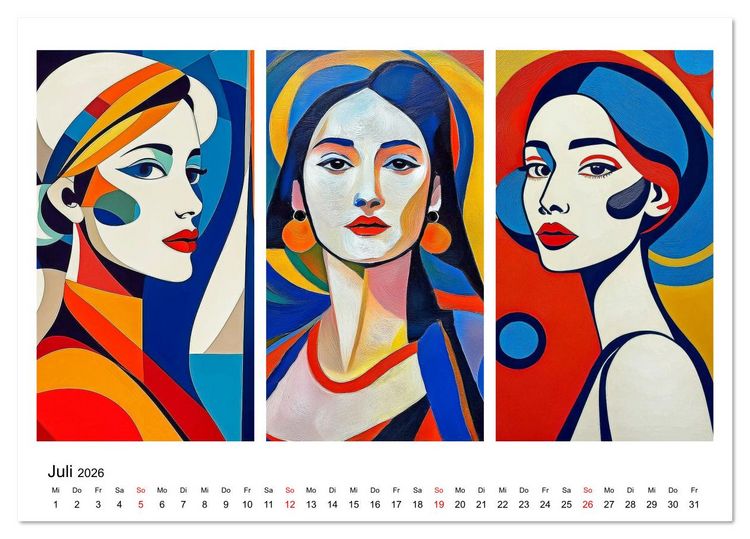 Produktbild: Dreiklang der K&ouml;pfe (Tischkalender 2026 DIN A5 quer), CALVENDO Monatskalender