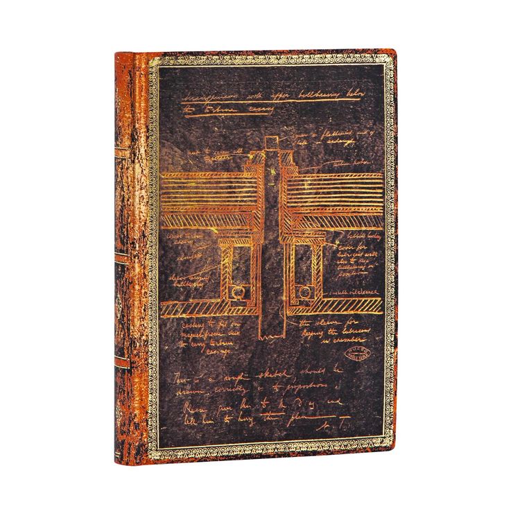 Produktbild: Softcover Notizbuch Tesla, Skizze einer Turbine, Mini, Liniert