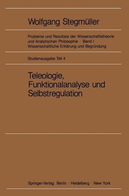 Produktbild: Teleologie, Funktionalanalyse und Selbstregulation (Kybernetik)