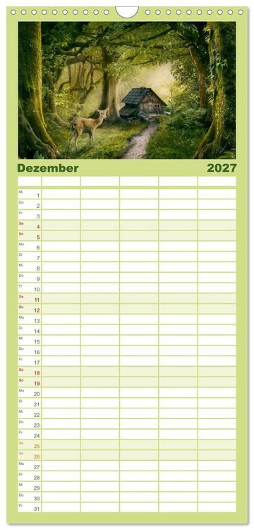 Produktbild: Familienplaner 2027 - Vom Zauber der Einsamkeit mit 5 Spalten (Wandkalender, 21 x 45 cm) CALVENDO