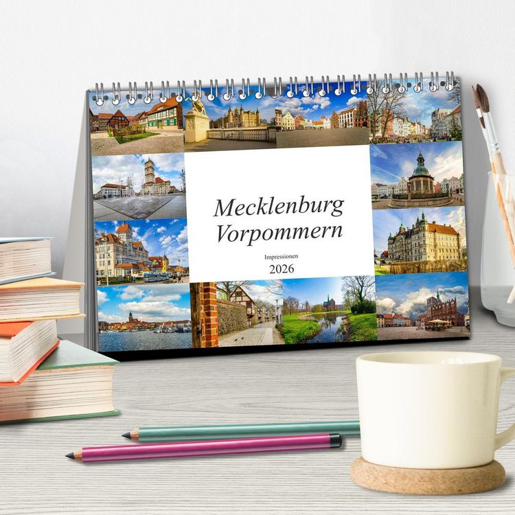 Produktbild: Mecklenburg Vorpommern Impressionen (Tischkalender 2026 DIN A5 quer), CALVENDO Monatskalender