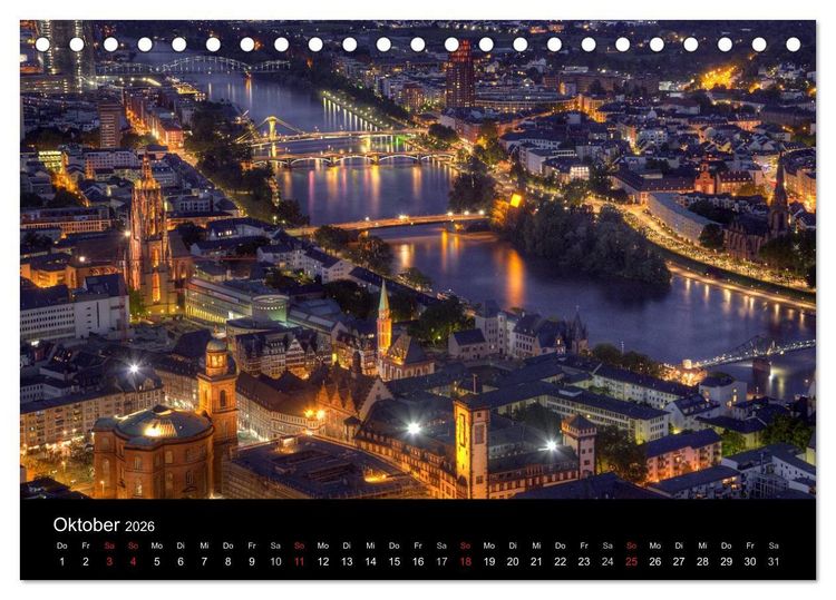 Produktbild: Europ&auml;ische St&auml;dte bei Nacht (Tischkalender 2026 DIN A5 quer), CALVENDO Monatskalender