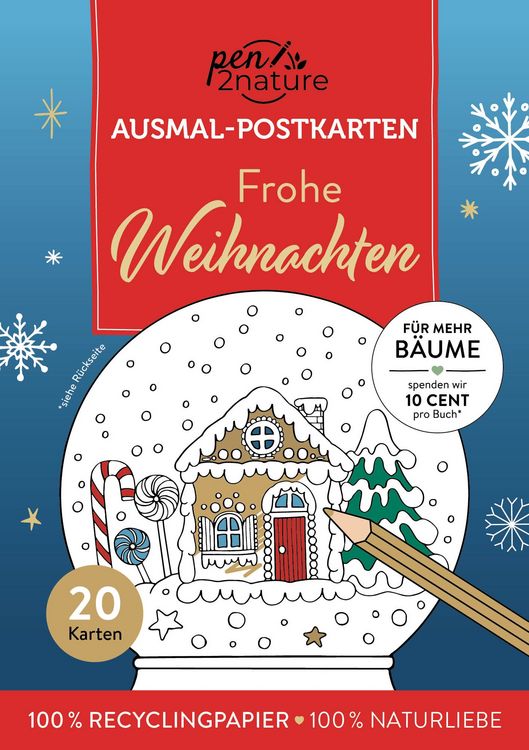 Produktbild: Frohe Weihnachten I 20 Ausmal-Postkarten