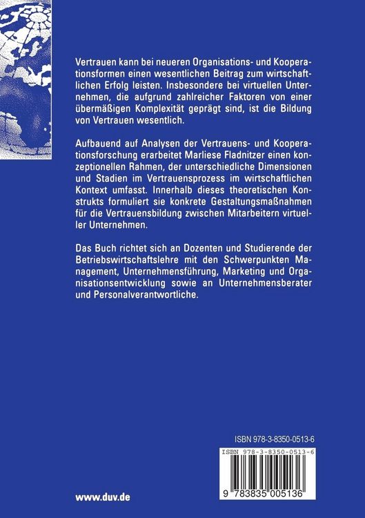 Produktbild: Vertrauen als Erfolgsfaktor virtueller Unternehmen