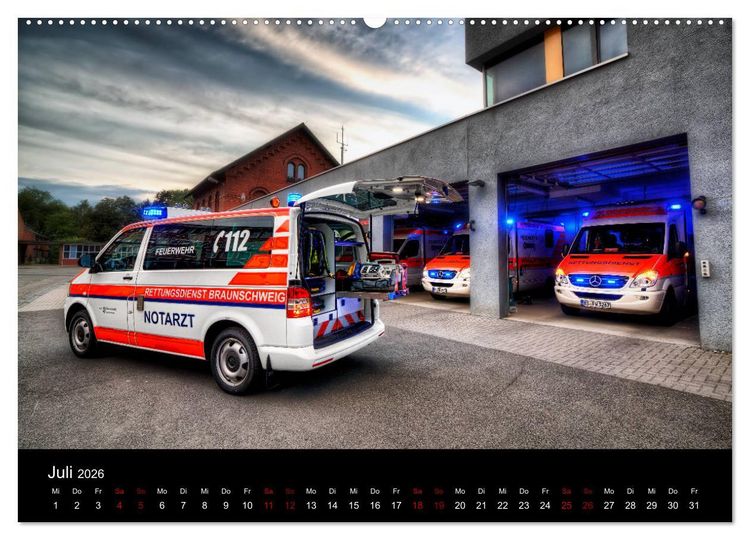 Produktbild: Berufsfeuerwehr Braunschweig (hochwertiger Premium Wandkalender 2026 DIN A2 quer), Kunstdruck in Hochglanz