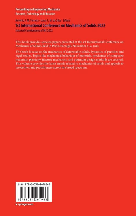 Produktbild: 1st International Conference on Mechanics of Solids 2022